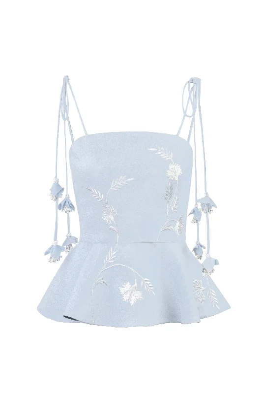 OTM Exclusive: Lily Top in Baby Blue & Ivory