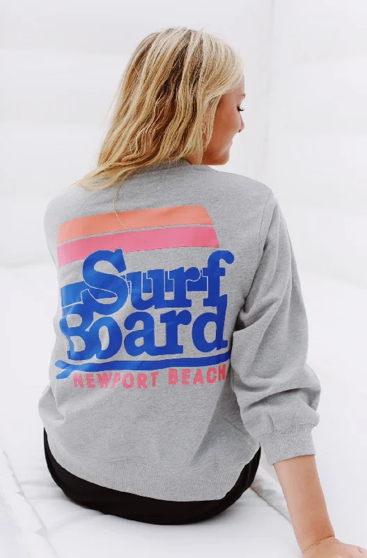 Surfboard Crewneck - Heather Grey