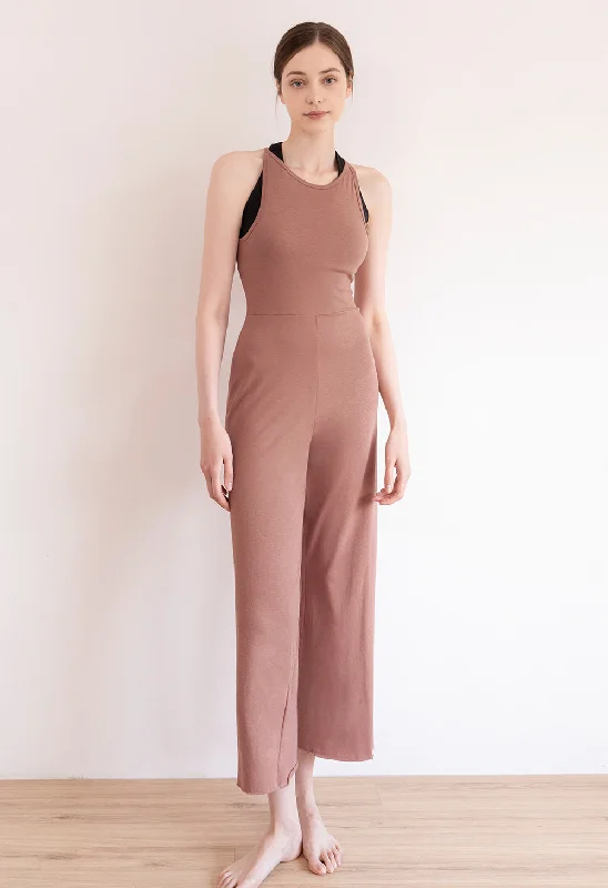 Conch Wear Volume Shirring Halter Jumpsuit