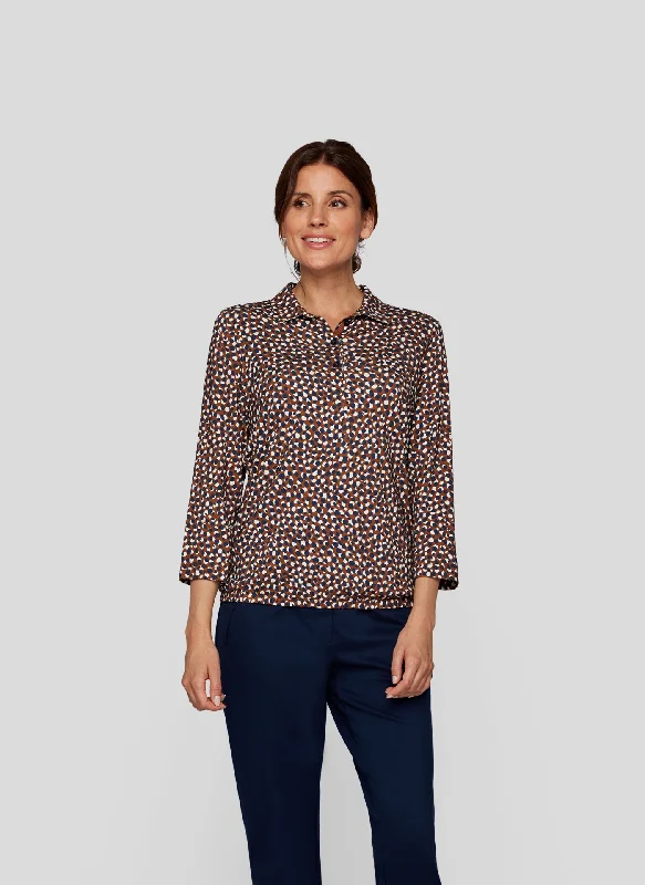 Rabe Spot Print Blouse, Brown Multi