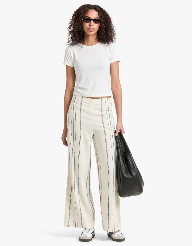 Matera Stripe Pant - Cream/Black