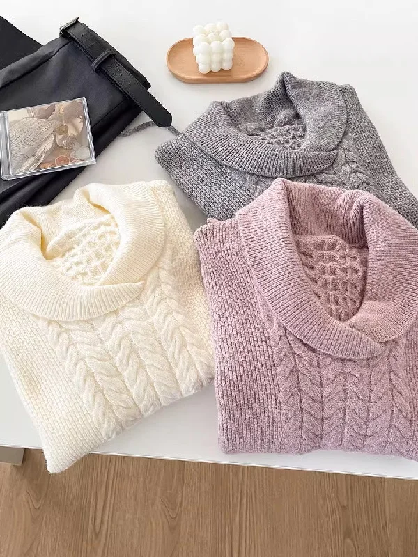 simple casual long-sleeved knitted sweater     S4788