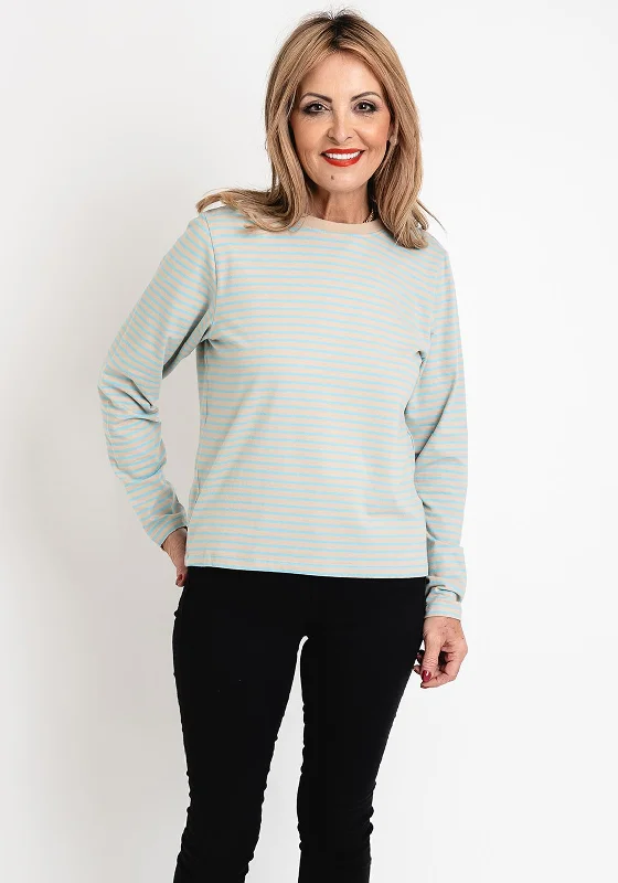 Ichi Mira Long Sleeved Stripe T-Shirt, Doeskin