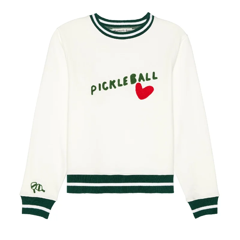 Pickleball Heart Sweatshirt in Cream