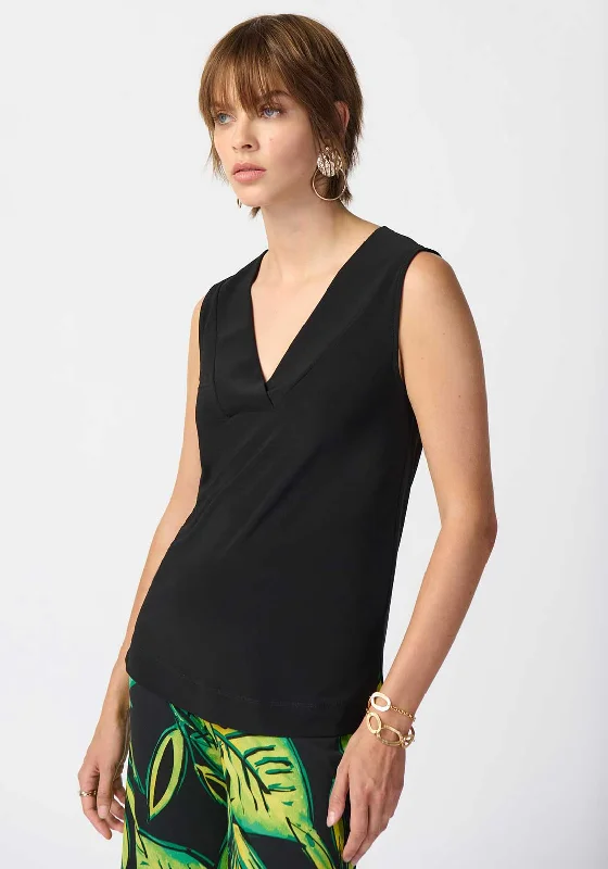 Joseph Ribkoff V Neck Sleeveless Top, Black