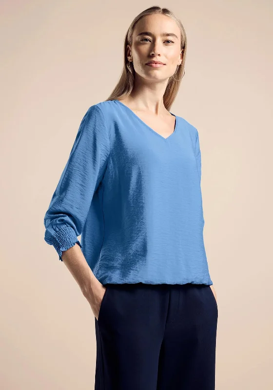 Street One Elasticated Trim Top, Blue