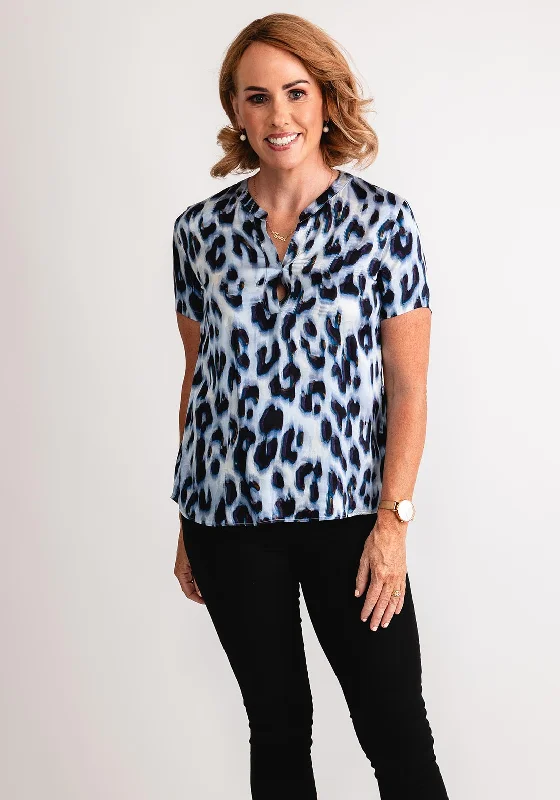 Gerry Weber Leopard Print Blouse, Blue