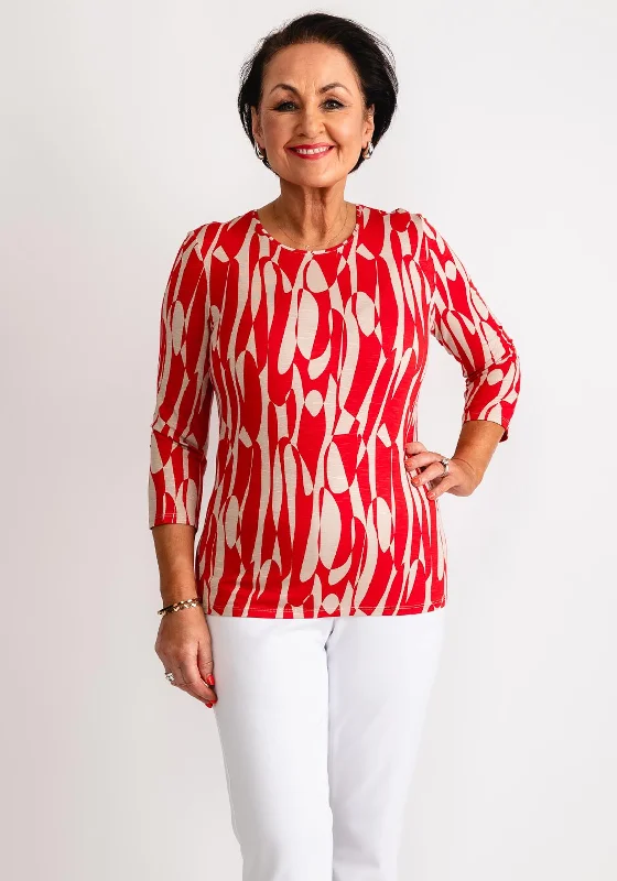 Barbara Lebek Patterned Top, Red Multi