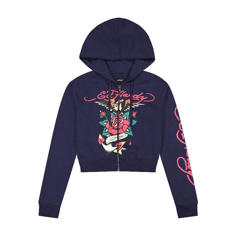 Eagle Rose Cropped Hoodie