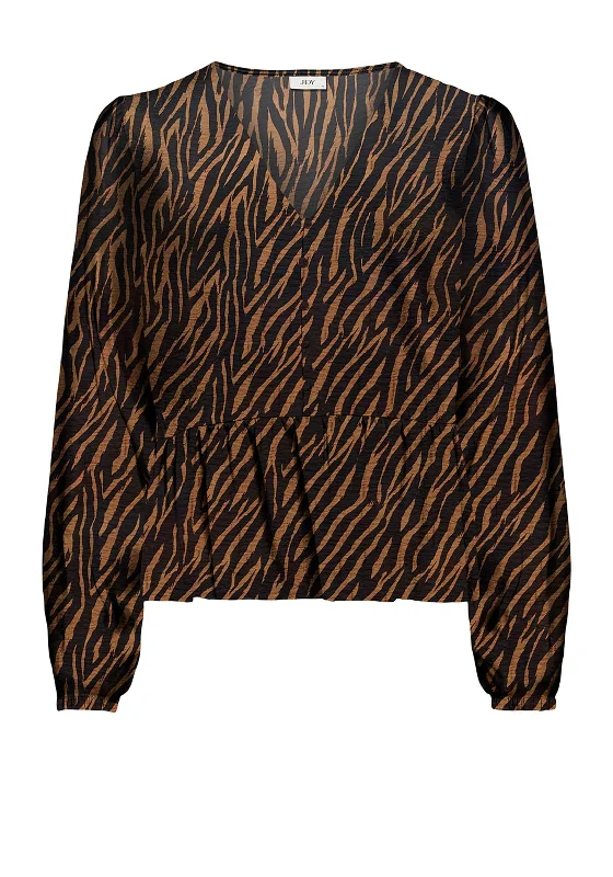 JDY Barbara Zebra Printed Shirt, Black