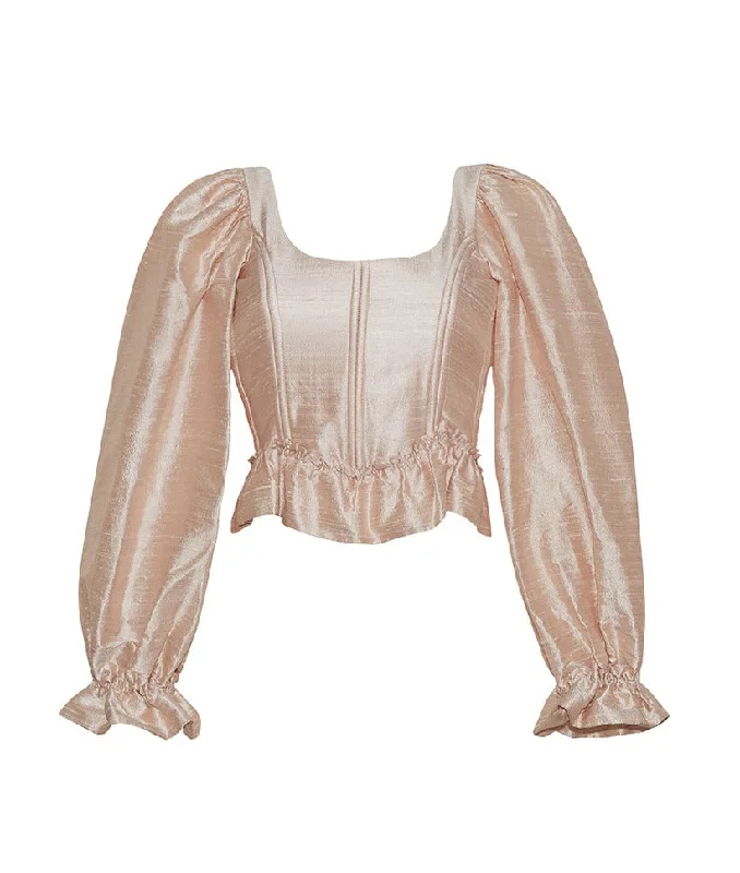 The Sofia Corset Top in Ballet Slipper Silk Dupioni