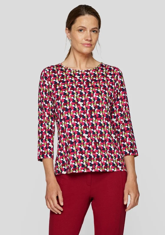 Rabe Petal Print Top, Fuchsia Multi