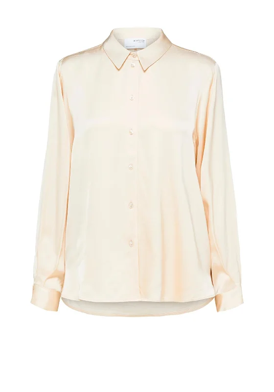 Selected Femme Franziska Satin Shirt, Birch