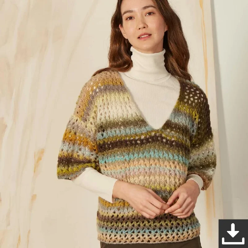 Pullover mit Hexentreppenmuster Strickset - Lang Yarns (PDF)