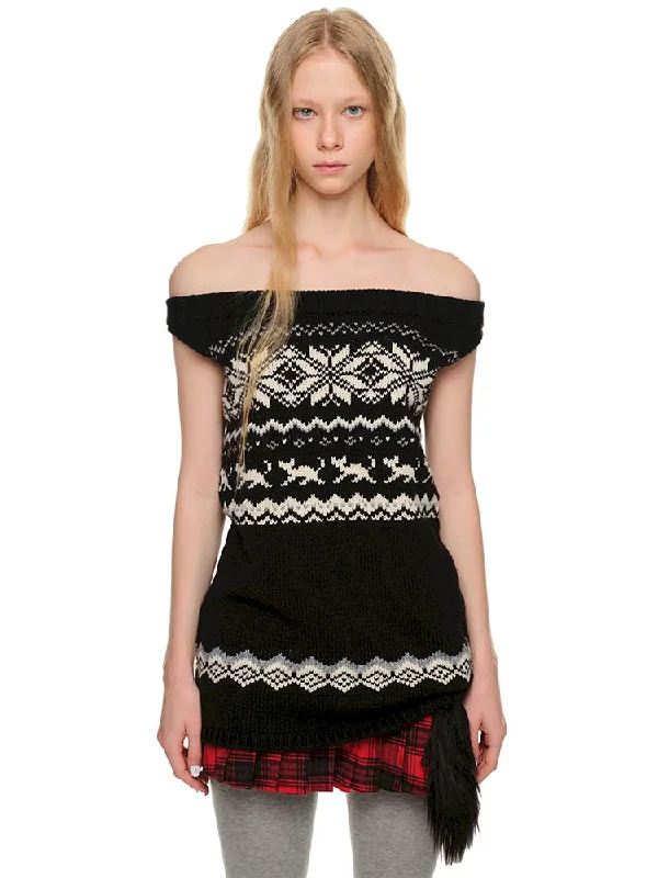 Jacquard Chunky Knit Sweater Vest [S0000010648]