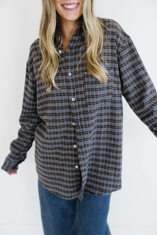 Miranda Plaid Top - Blue/Combo