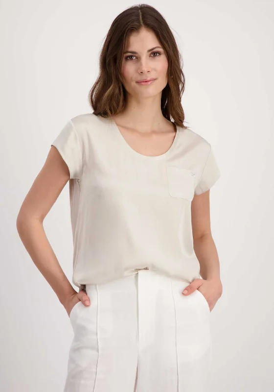 Monari Satin Soft T-Shirt, Beige