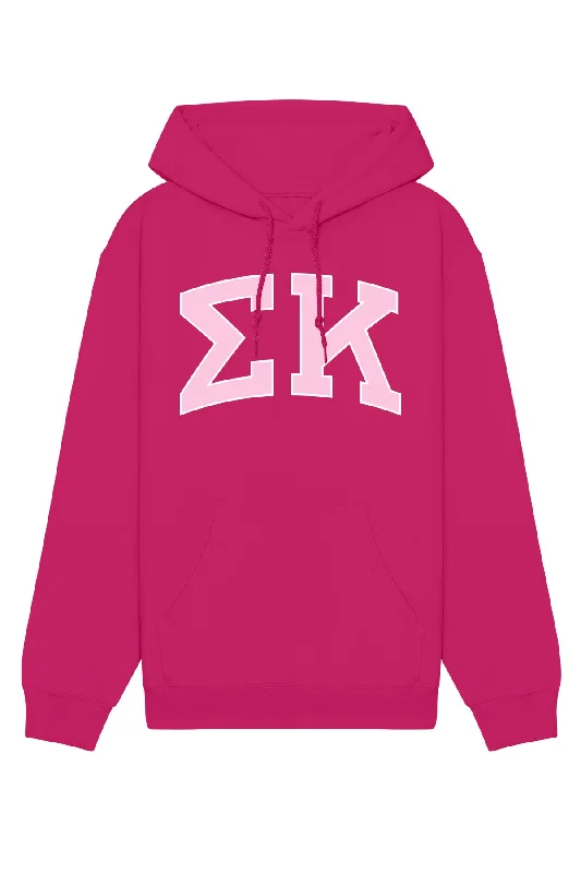 Sigma Kappa Pink Rowing Letters Hoodie