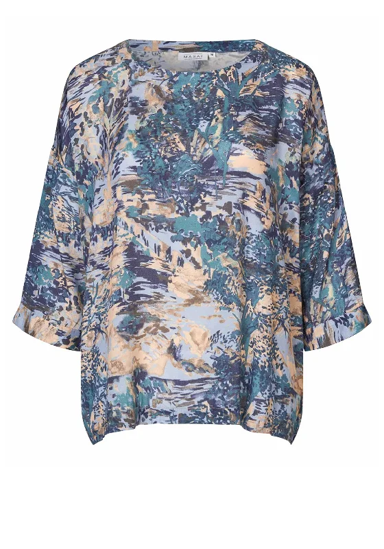 Masai Becca Floral Blouse, Teal