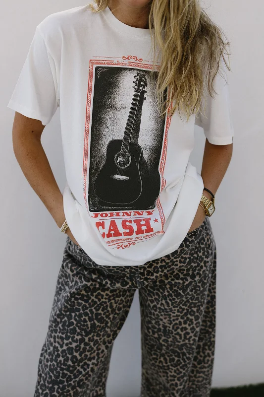 Johnny Cash Guitar Weekend Tee - Vintage White