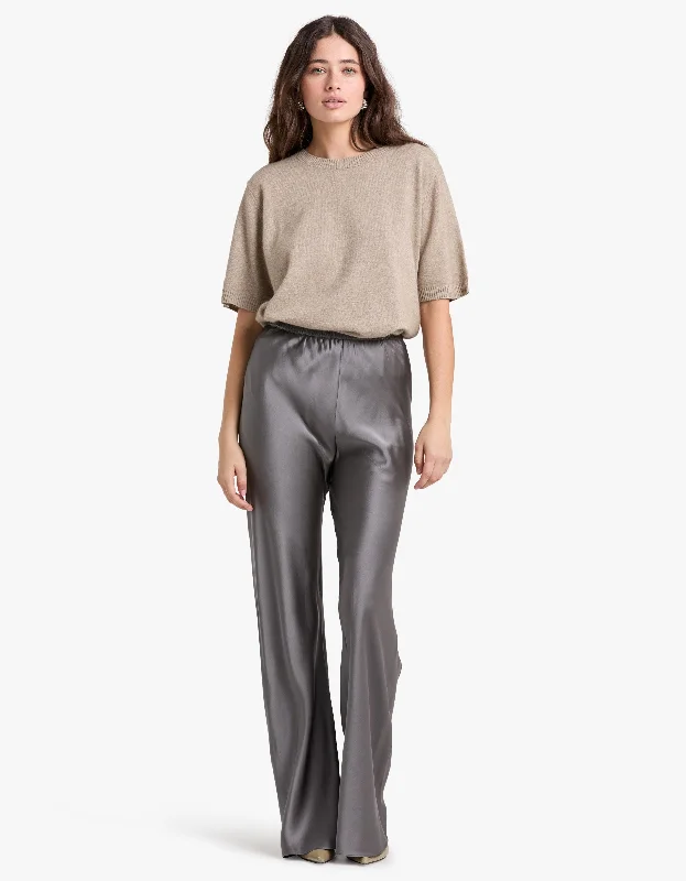 Bias Cut Pants - Grey Pearl