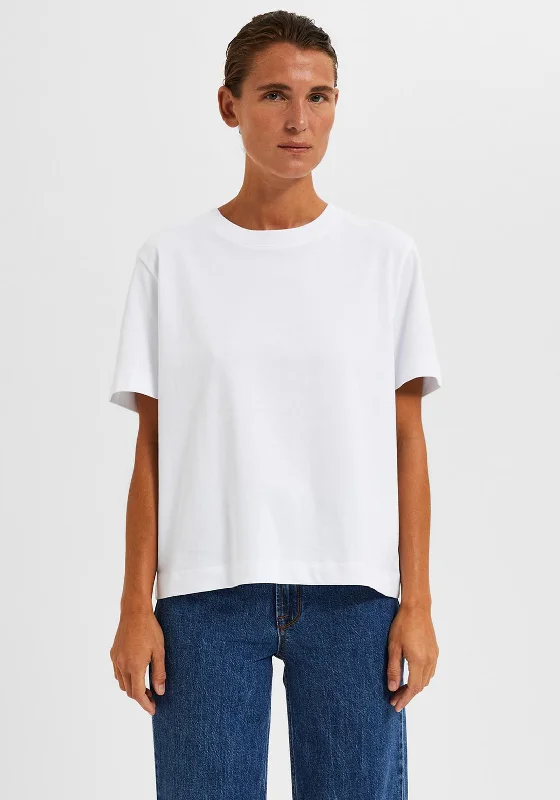 Selected Femme Boxy T-Shirt, Bright White