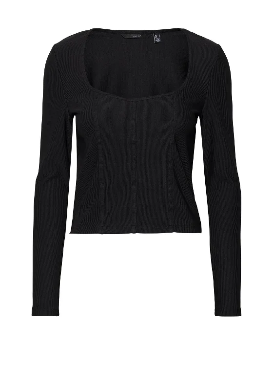 Vero Moda Corset Style Crop Top, Black