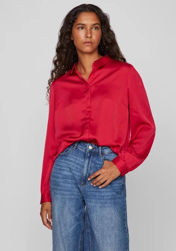 Vila Ellette Satin Shirt, Love Potion