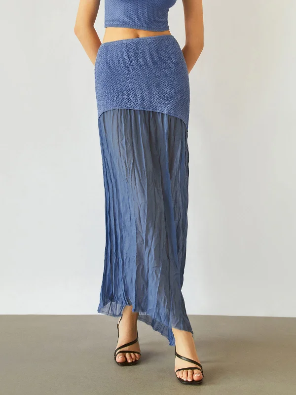 BerryBetty - Sea Breeze Patchwork Maxi Skirt