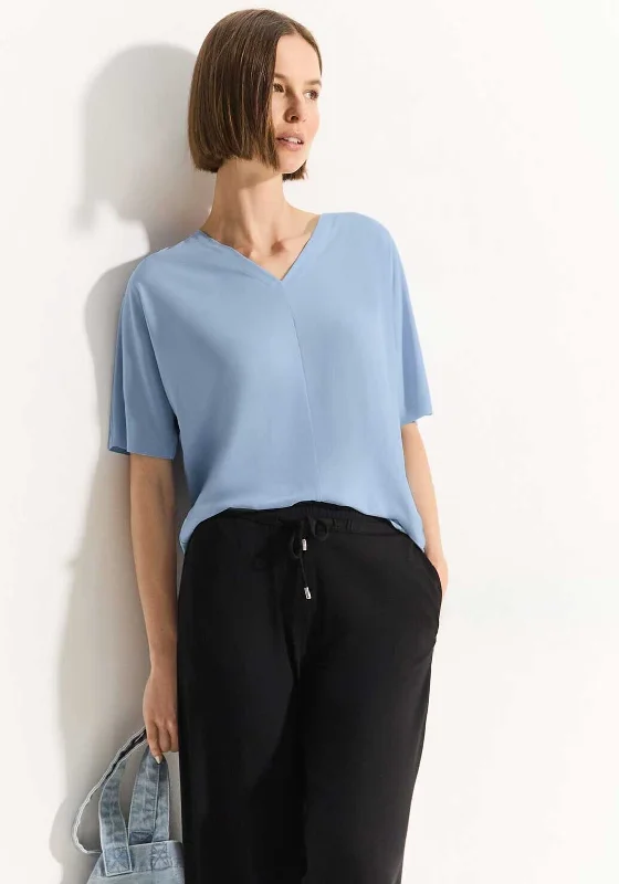 Cecil V Neck T-Shirt, Topaz Blue