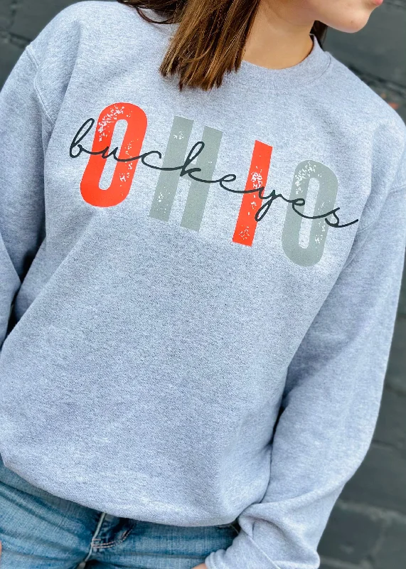 DISTRESSED OHIO BUCKEYES GRAPHIC PULLOVER