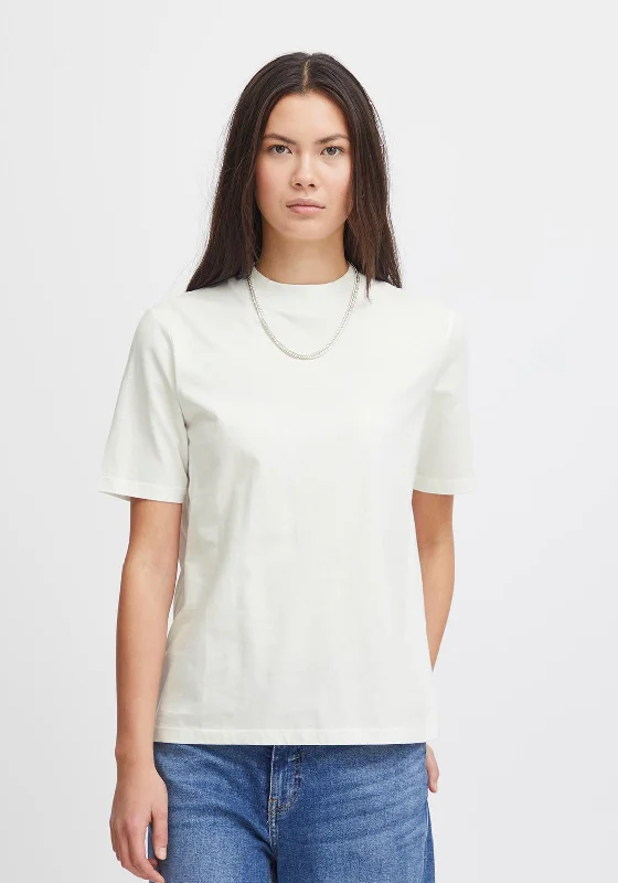 Ichi Rania Crew Neck Basic Tee, Cloud Dancer