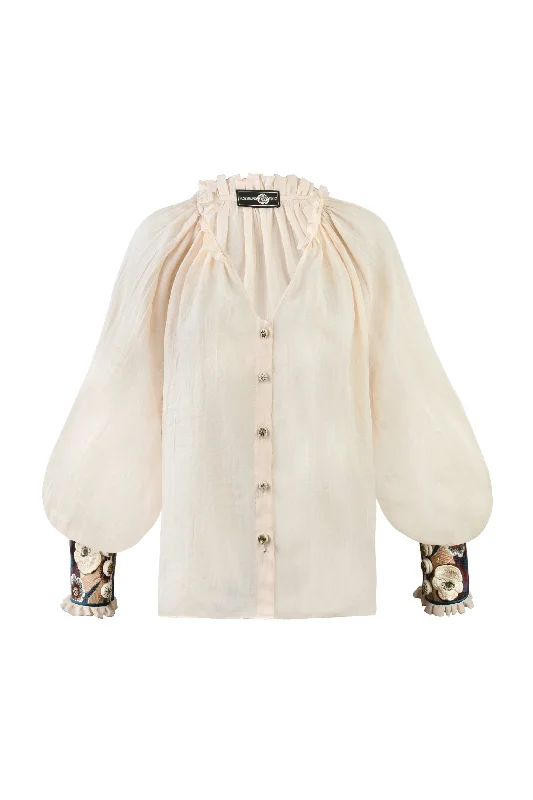 Pansy Blouse in Creme