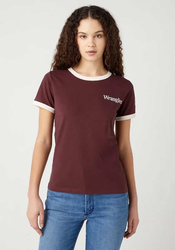 Wrangler Ringer Tee T-Shirt, Dahlia