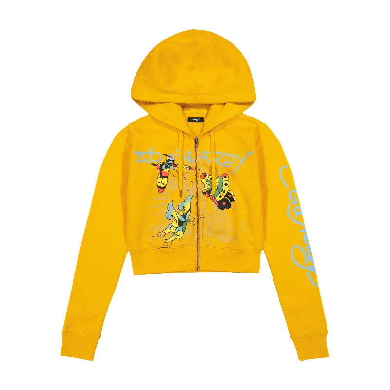 Butterflies Cropped Hoodie