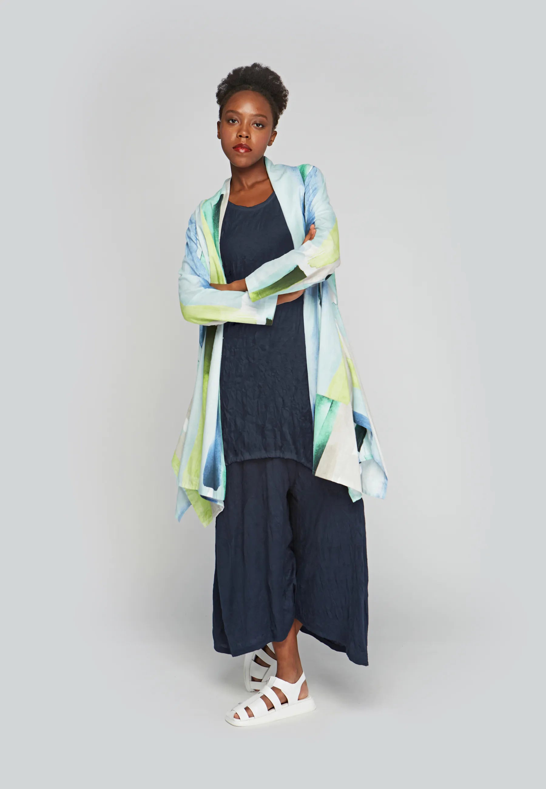 GALE Wrinkled viscose jersey tunic