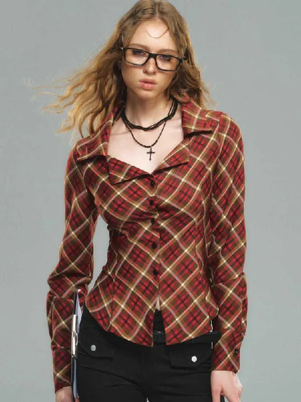 Red Plaid Waist Shirt [S0000010589]