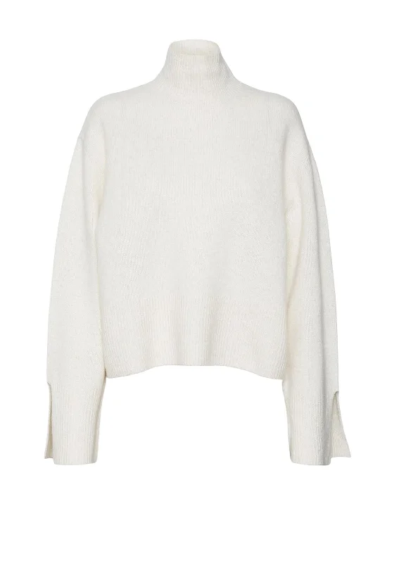 Vero Moda Endure High Neck Wool Cashmere Blend Knitted Sweater, Birch