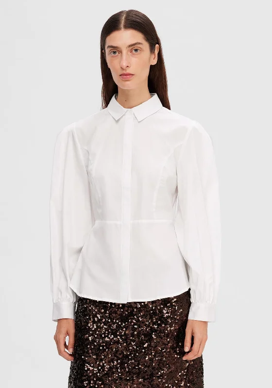 Selected Femme Vivi Fitted Shirt, Snow White