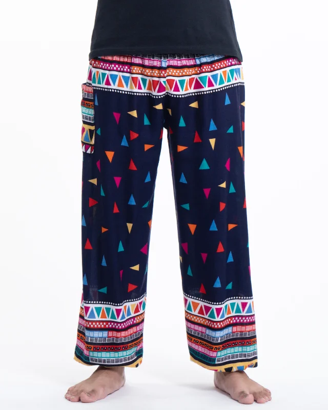 Unisex Triangles Harem Pants in Navy