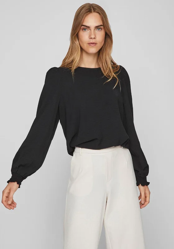 Vila Gaja Full Sleeve Top, Black