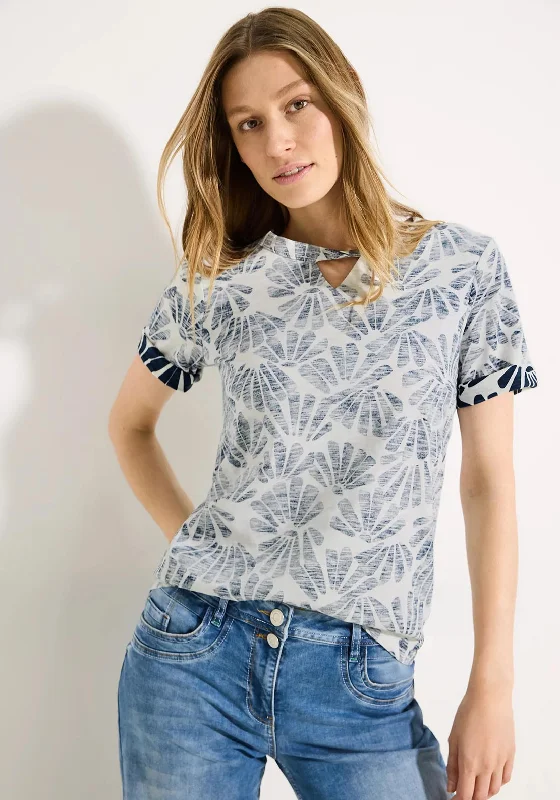 Cecil Inside Out Print Top, White & Navy