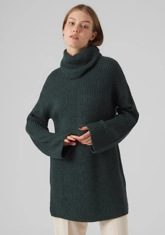 Vero Moda Sayla Oversized Roll Neck Jumper, Pine Grove