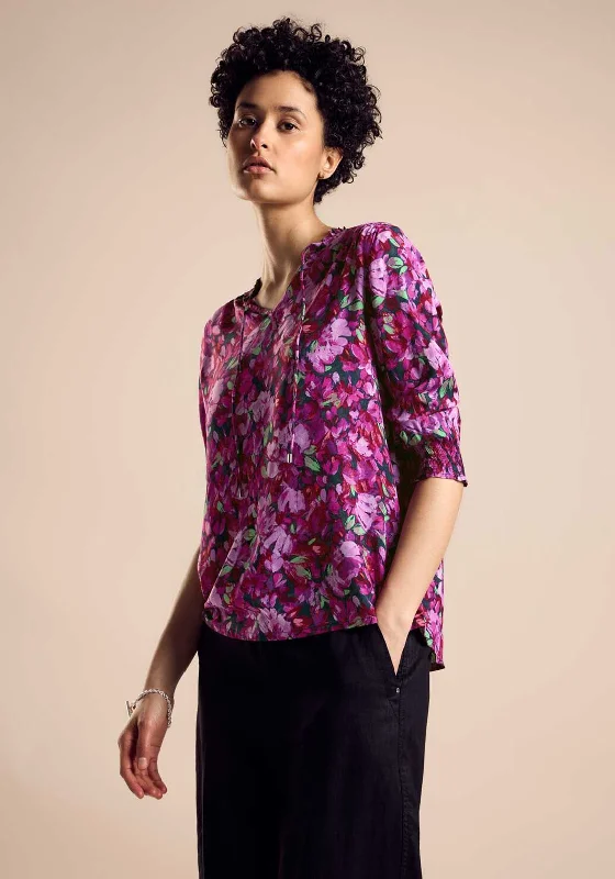 Street One Floral Tunic Blouse, Magnolia Pink