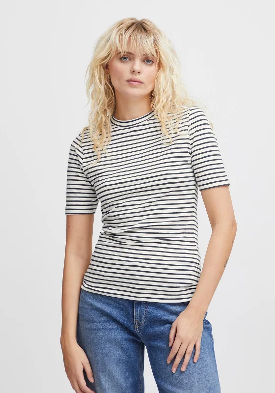 Ichi Mira Striped T-Shirt, Total Eclipse