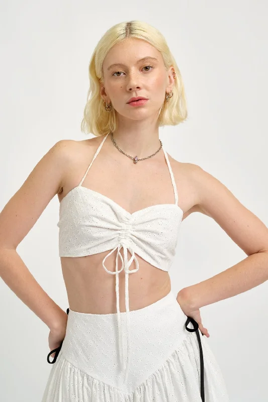 Frankie Halter Top White Eyelet