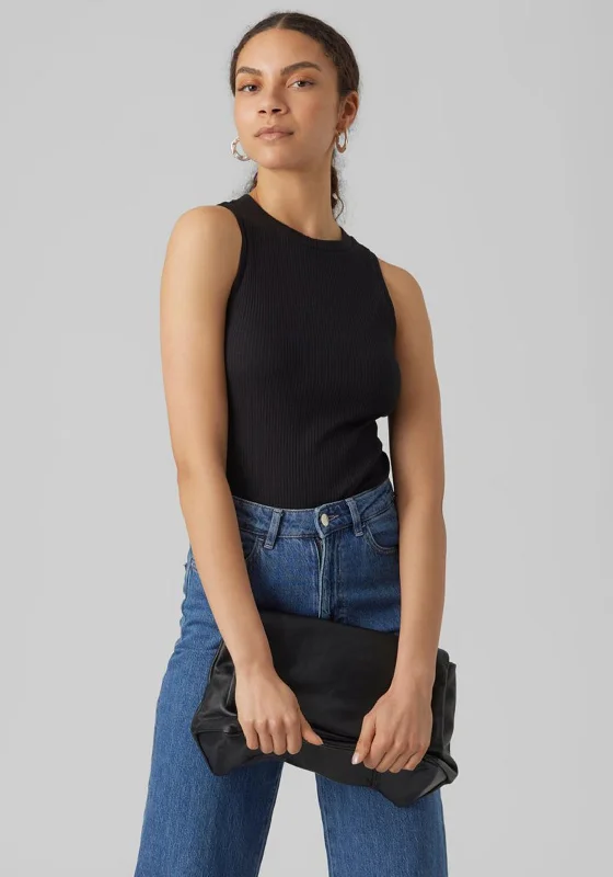 Vero Moda Round Neck Vest Top, Black