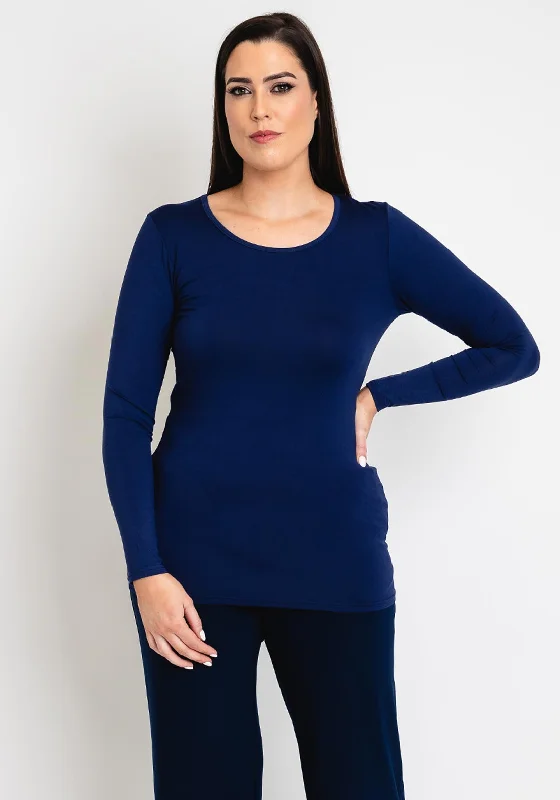 Malissa J One Size Long Sleeve T-Shirt, Navy