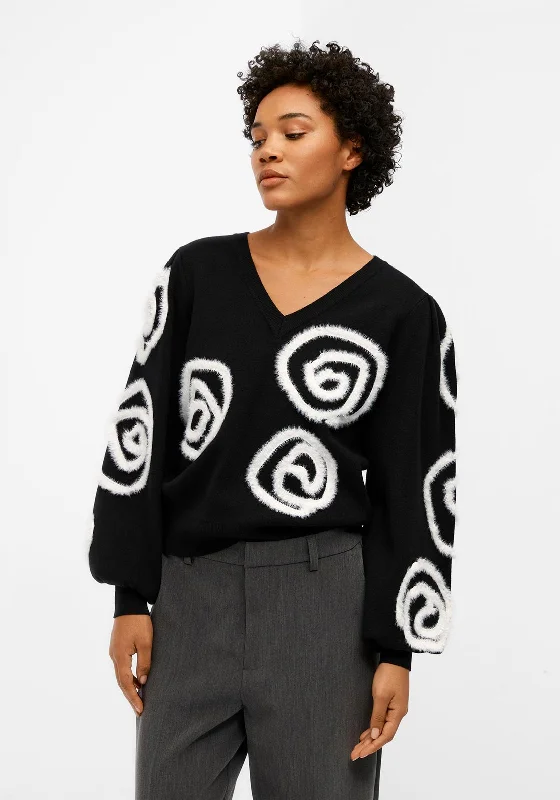 Object Jinda Balloon Sleeve Knitted Jumper, Black