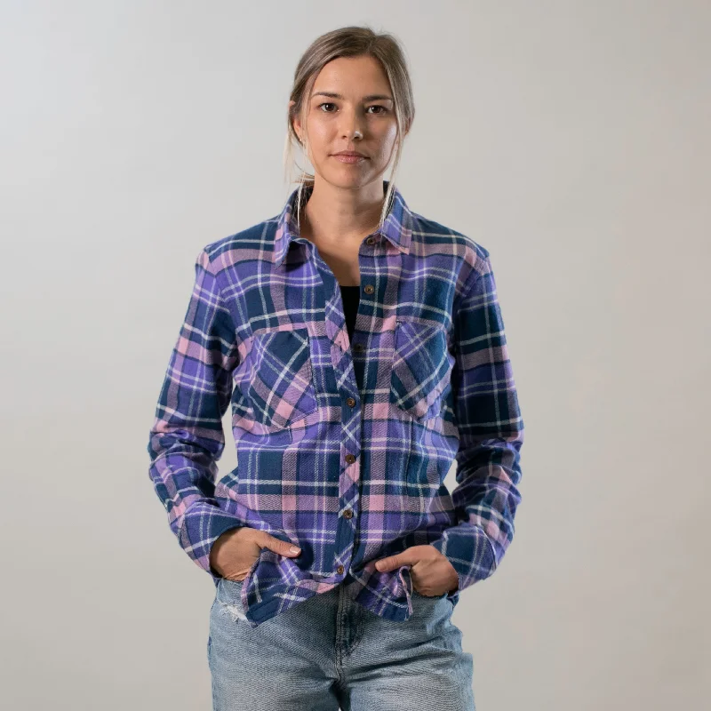 Women's Every Day Flannel Shirt- Blackberry Purple